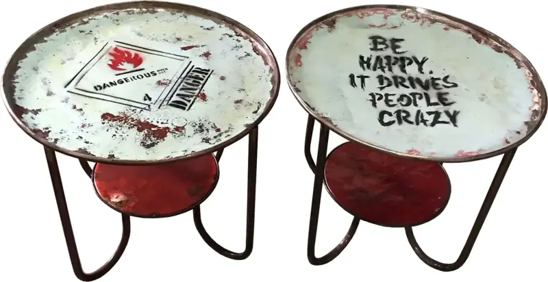 Product image 3 of the product “Table drum recycle metal H50, L59, W59 cm, metal art. ”